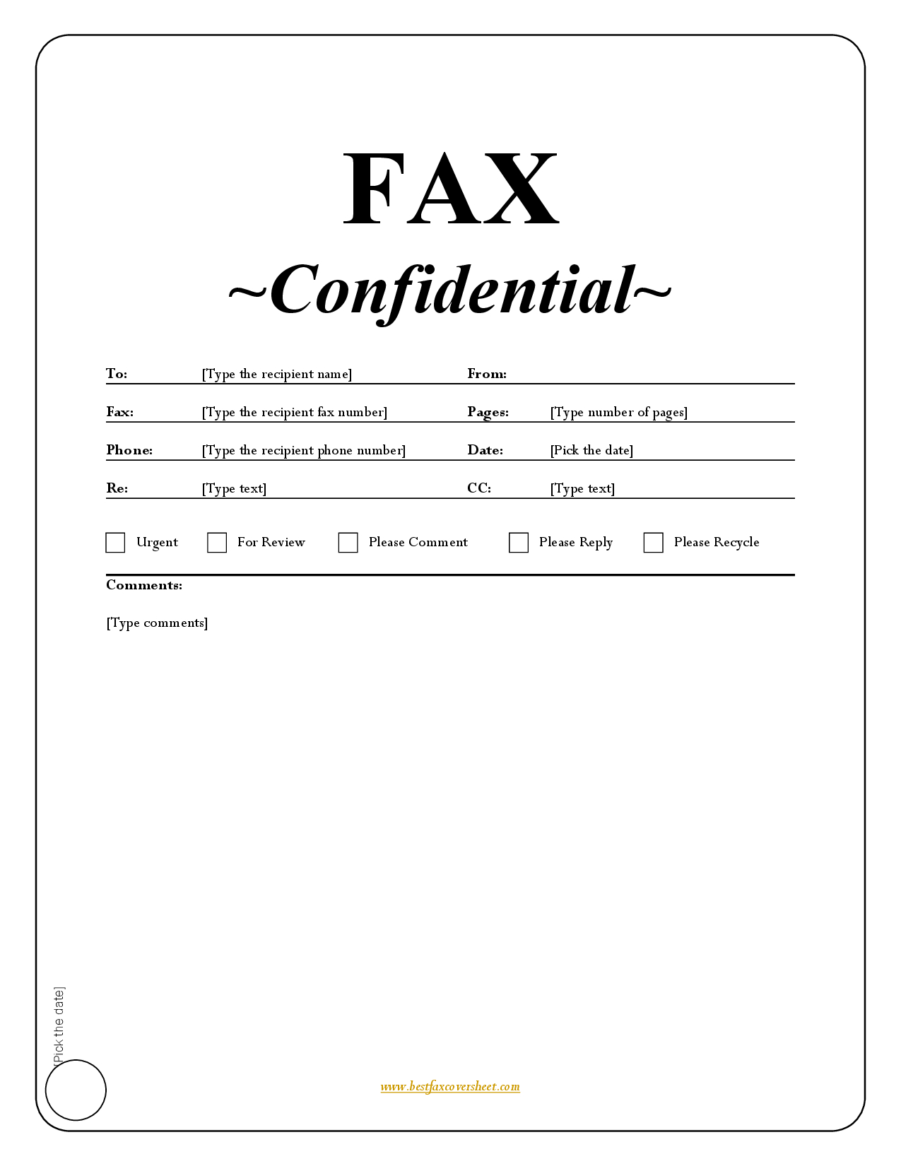 sample fax cover sheet for medical office