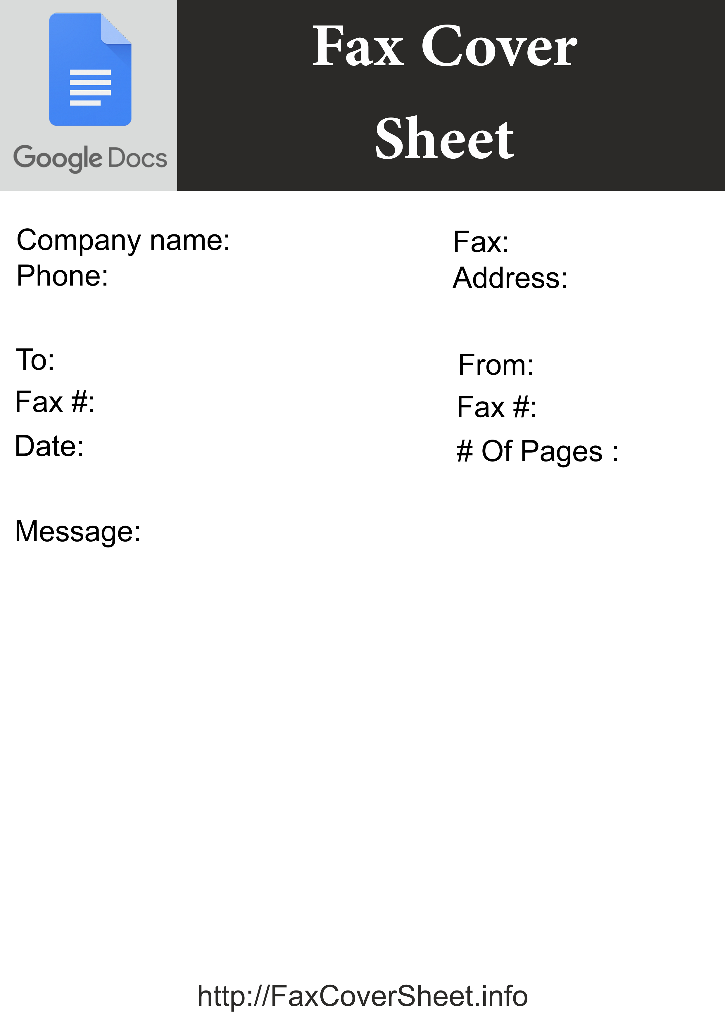 Fax Spreadsheet Pertaining To Ready To Use Google Docs Fax Cover Sheet  [Free]^^ Fax Cover Sheet