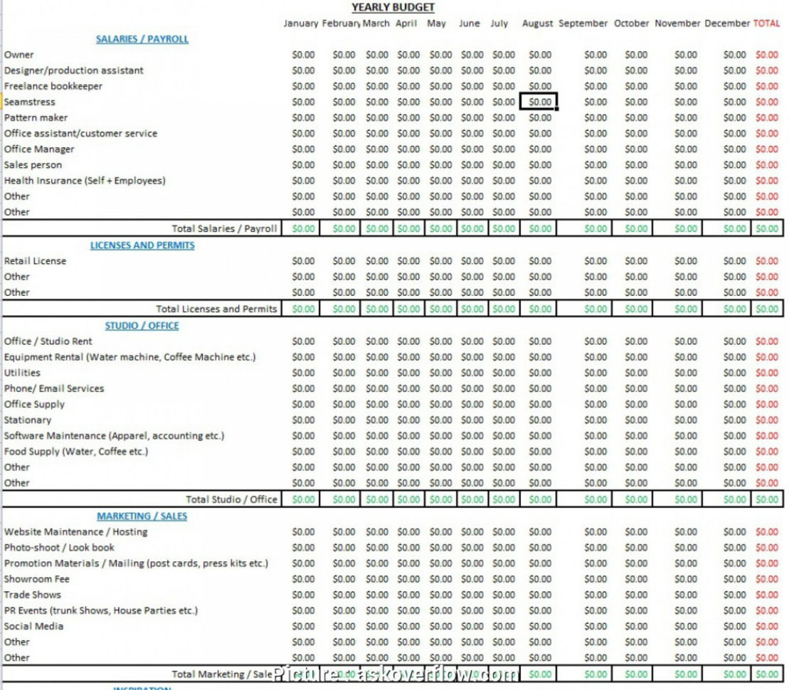 Financial Planning Spreadsheet For Startups Intended For 004 Start Up Business Budget Template Example Of Plan Expenses