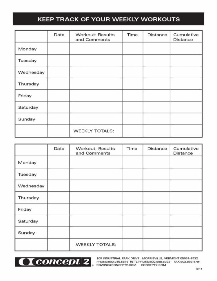 Fitness Plan Spreadsheet In 40+ Effective Workout Log  Calendar Templates  Template Lab