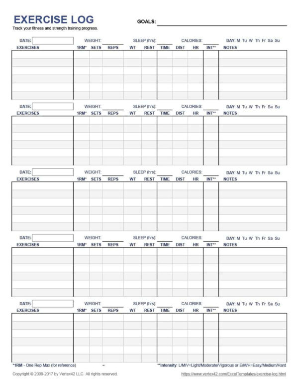 Fitness Plan Spreadsheet inside 40+ Effective Workout Log Calendar ...