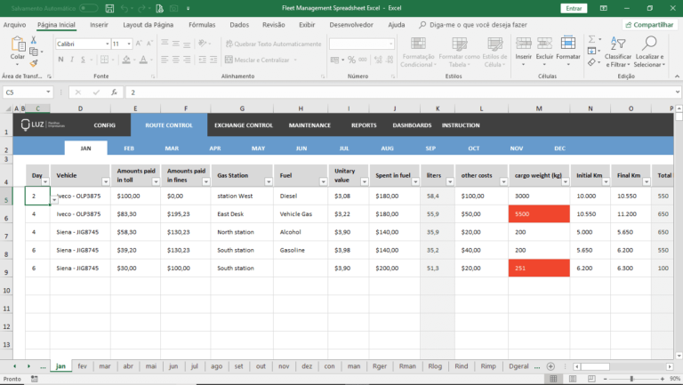 Fleet Management Spreadsheet — db-excel.com