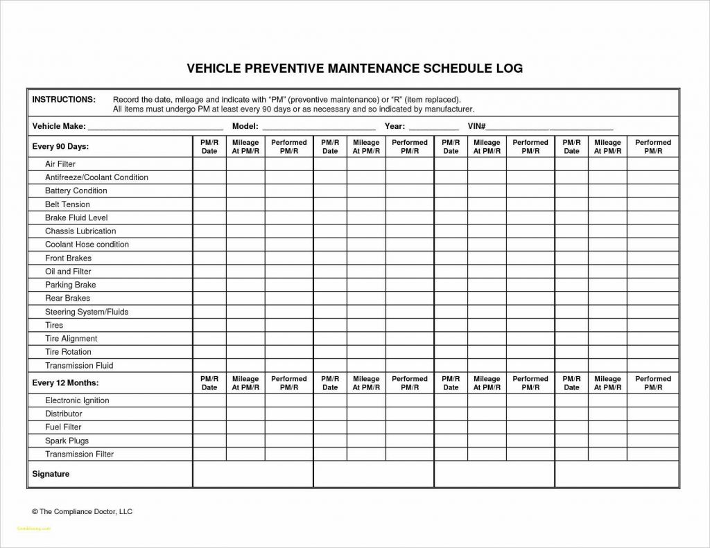 Fleet Management Spreadsheet within Fleet Maintenance Spreadsheet