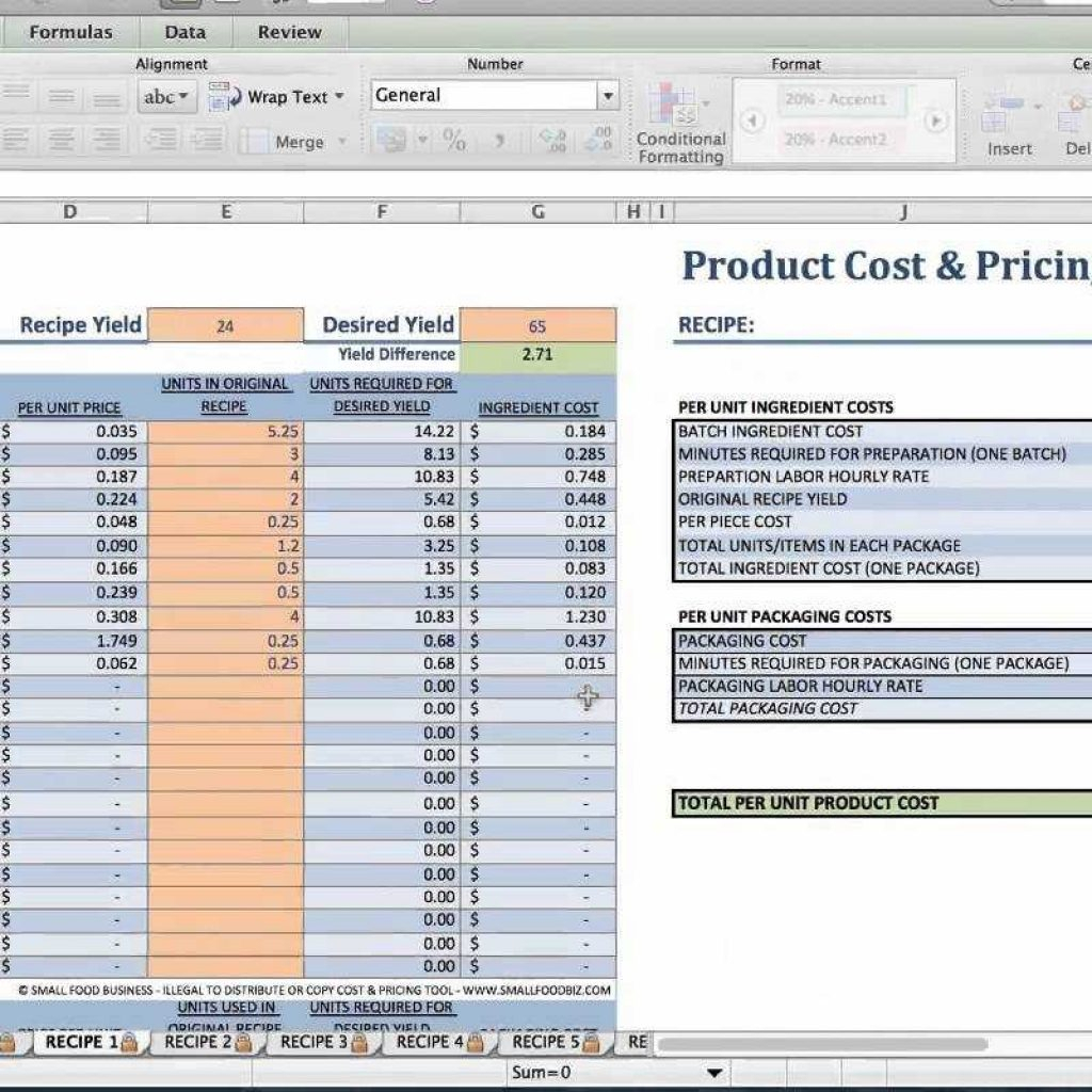 Food Product Cost & Pricing Spreadsheet Free Inside Food Product Cost  Pricing Tutorial  Youtube Pertaining To Food