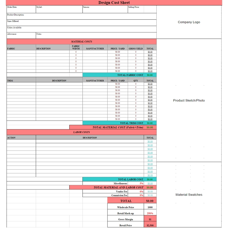 Food Product Cost & Pricing Spreadsheet Free with regard to Sheet Food