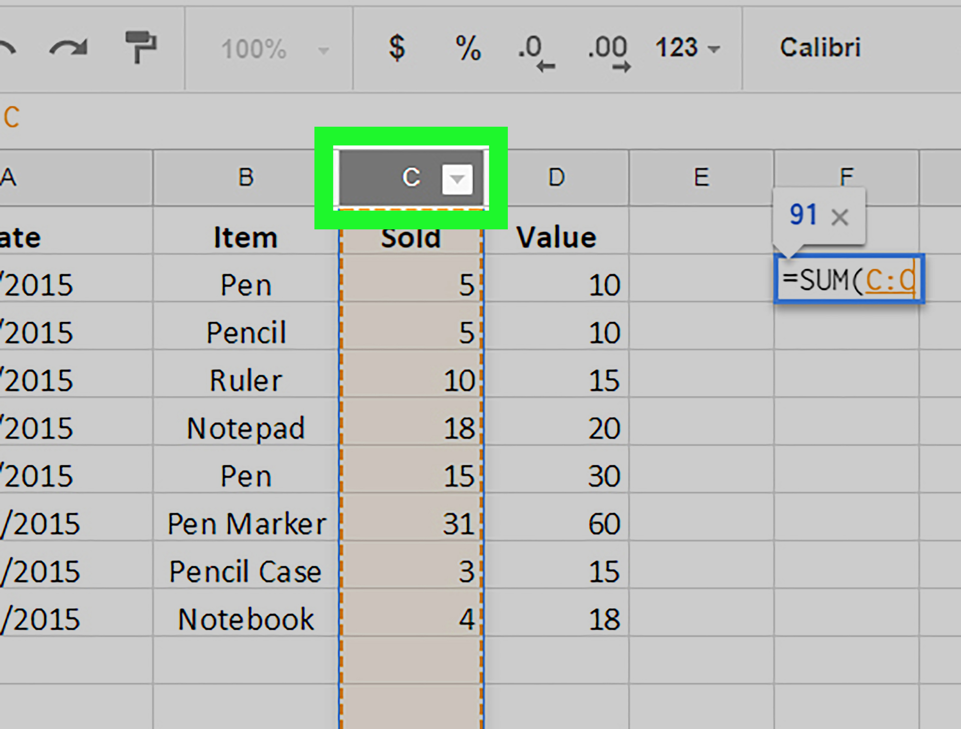 how-to-total-a-column-in-google-sheets-sum-sumif-sumifs-formulas