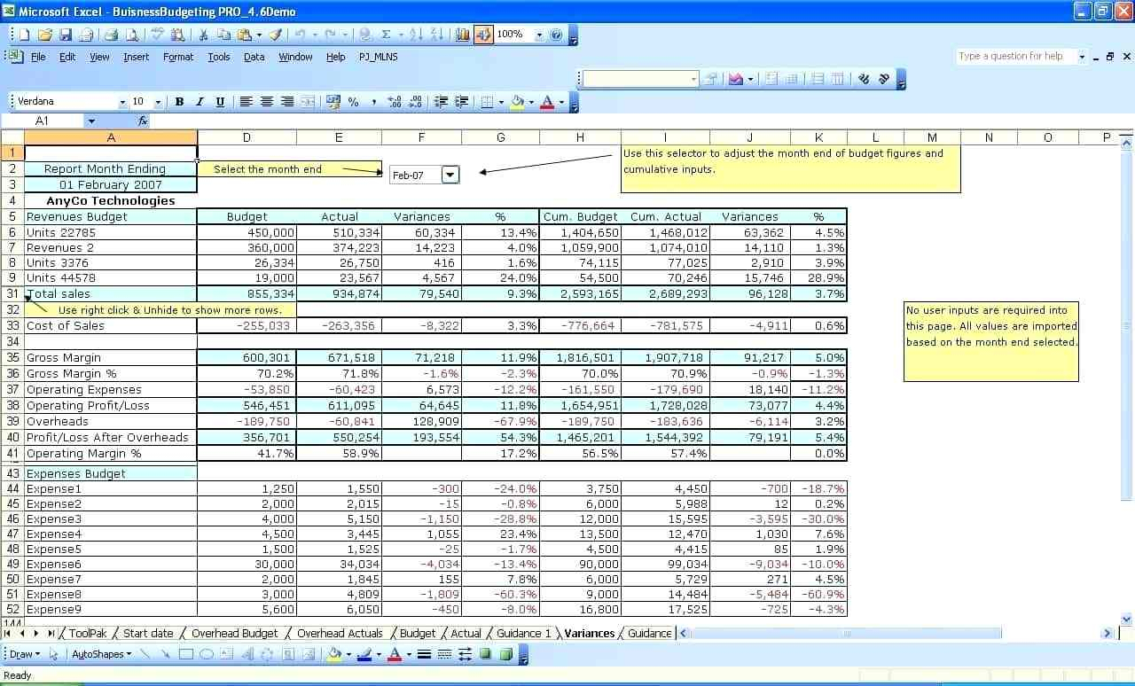 accounting spreadsheets for small business