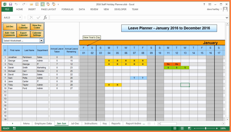 Free Annual Leave Spreadsheet Excel Template — db-excel.com