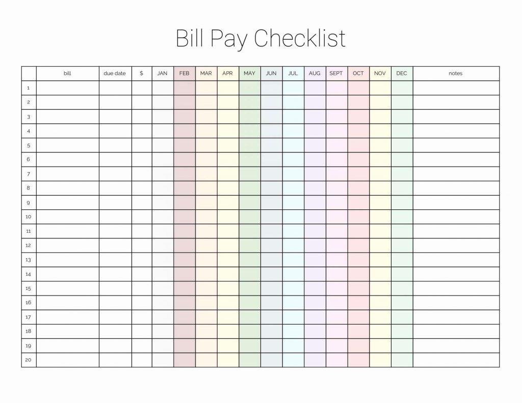 Free Bill Payment Spreadsheet With Regard To Free Bill Paying Organizer