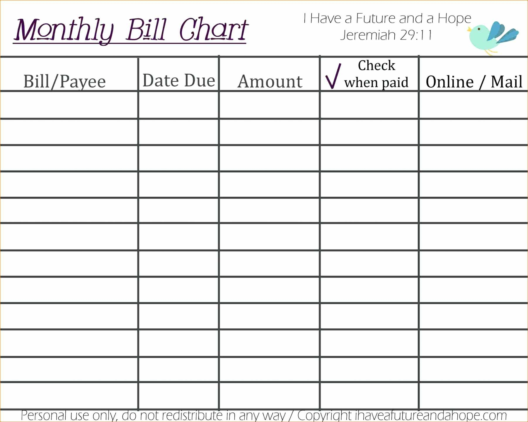 Free Bill Payment Spreadsheet Within Free Bill Paying Organizer Template Spreadsheet Monthly Printable