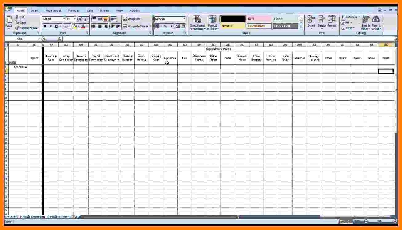 Printable Excel Sheet