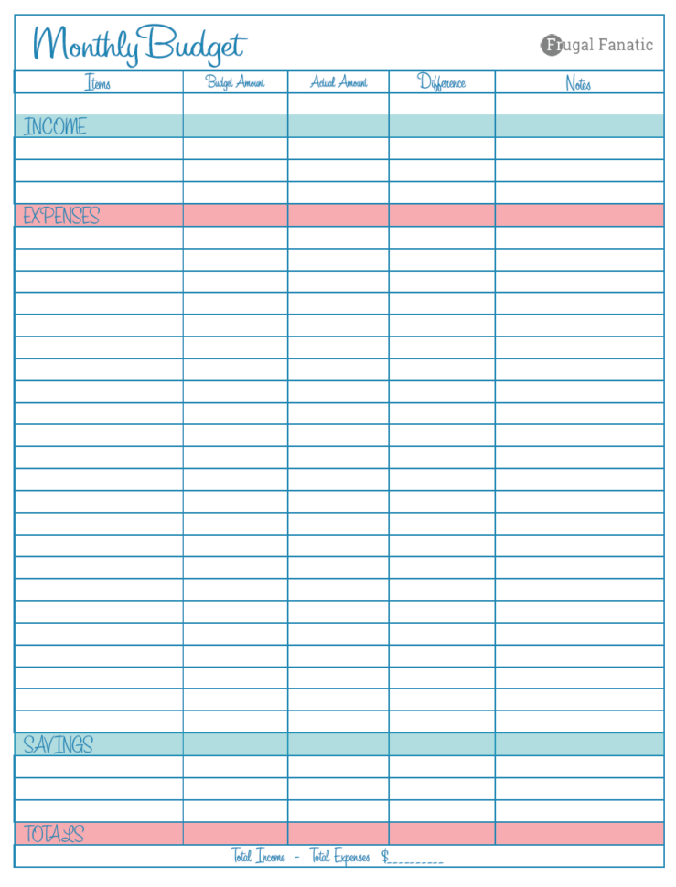 Free Budget Spreadsheet Printable Inside Blank Monthly Budget Worksheet Frugal Fanatic Free Budget Spreadsheet Printable Inside Blank Monthly Budget Worksheet Frugal Fanatic