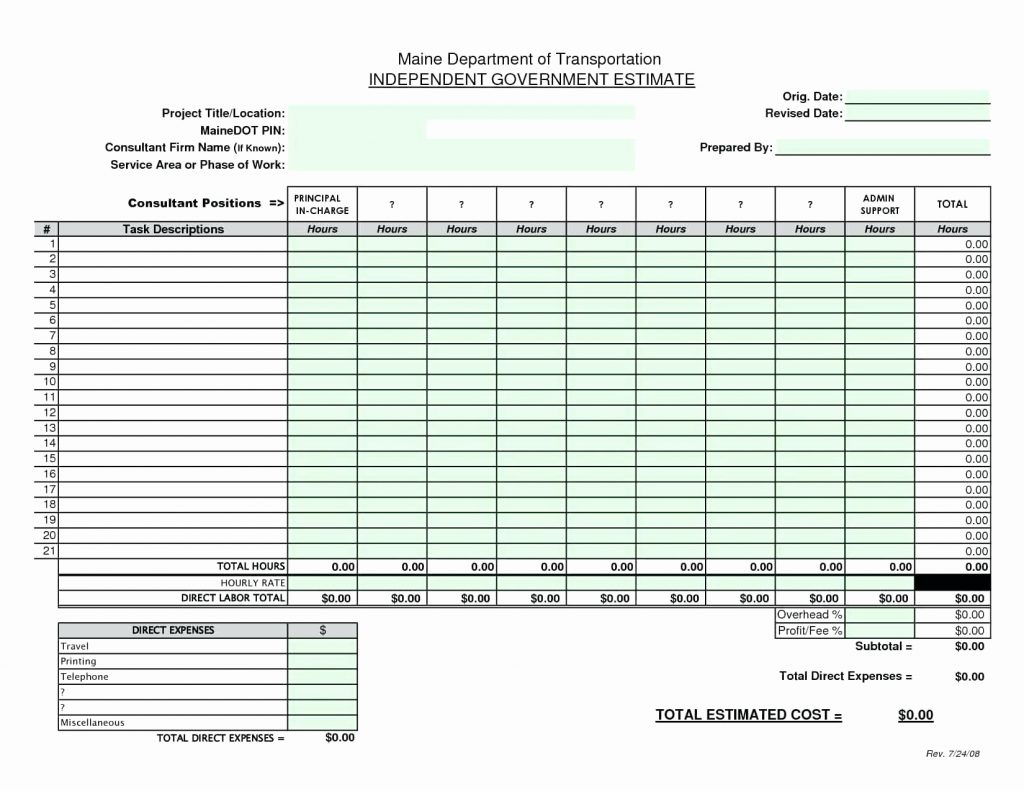 Free Construction Estimating Spreadsheet for Construction Estimate ...