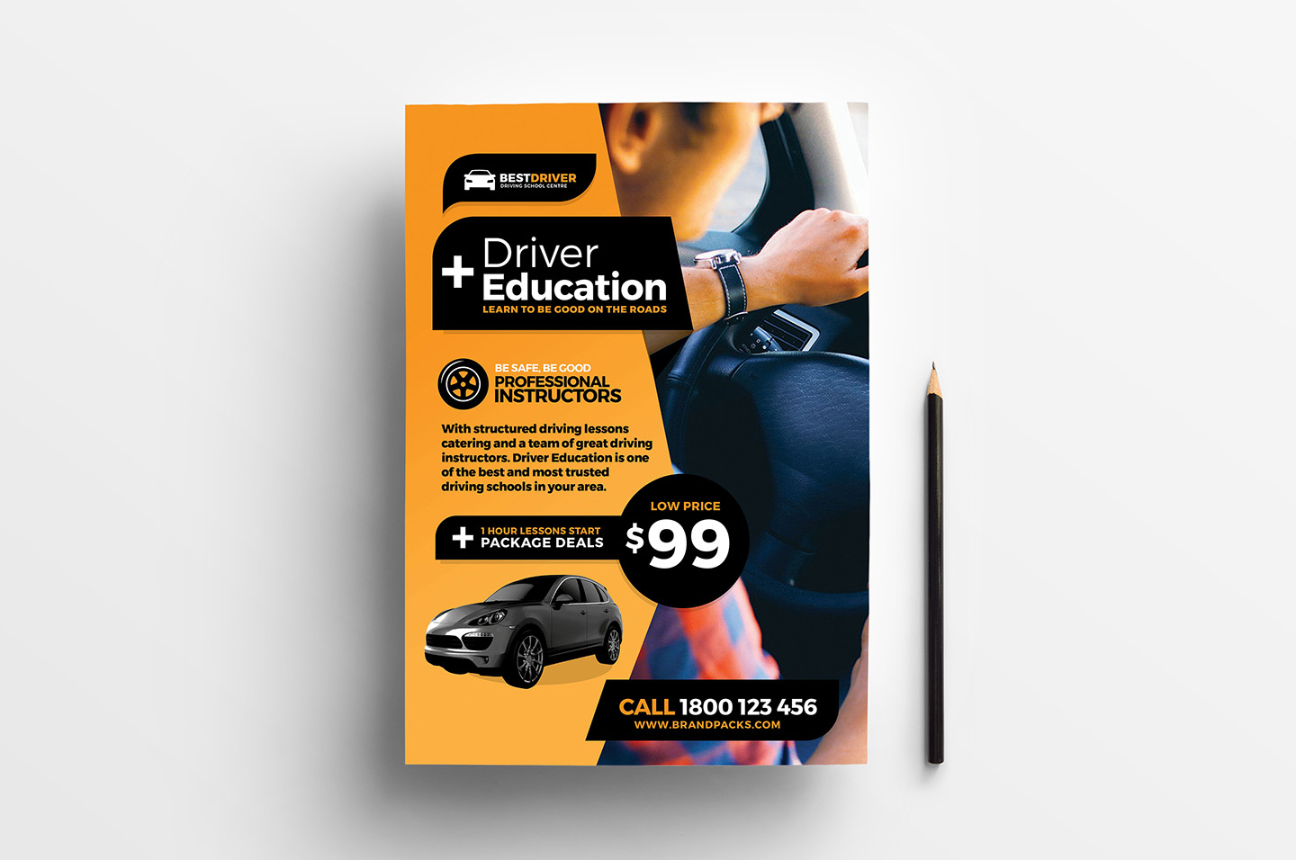 Free Driving Instructor Accounts Spreadsheet Inside Free Driving School Poster  Rack Card Template  Psd, Ai  Vector