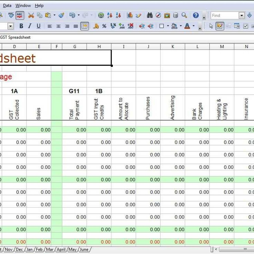 Free Excel Bookkeeping Spreadsheet in Accounting Spreadsheet Template For Small Business Excel System