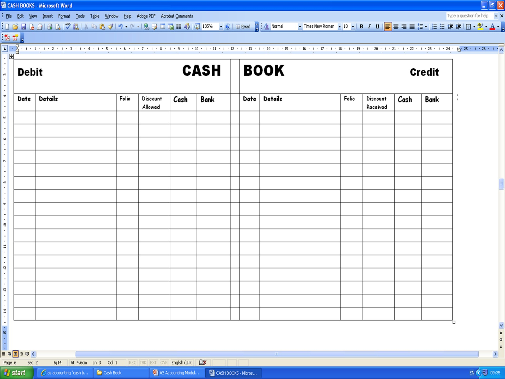 business bookkeeping examples