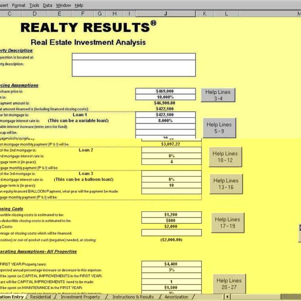 Free Excel Property Investment Analysis Spreadsheet Template Throughout Free Excel Property Investment Analysis Spreadsheet Template