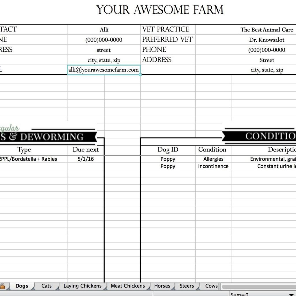 Free Farm Record Keeping Spreadsheets Throughout Free Farm Record Keeping Spreadsheets And Farm Record Keeping Pdf