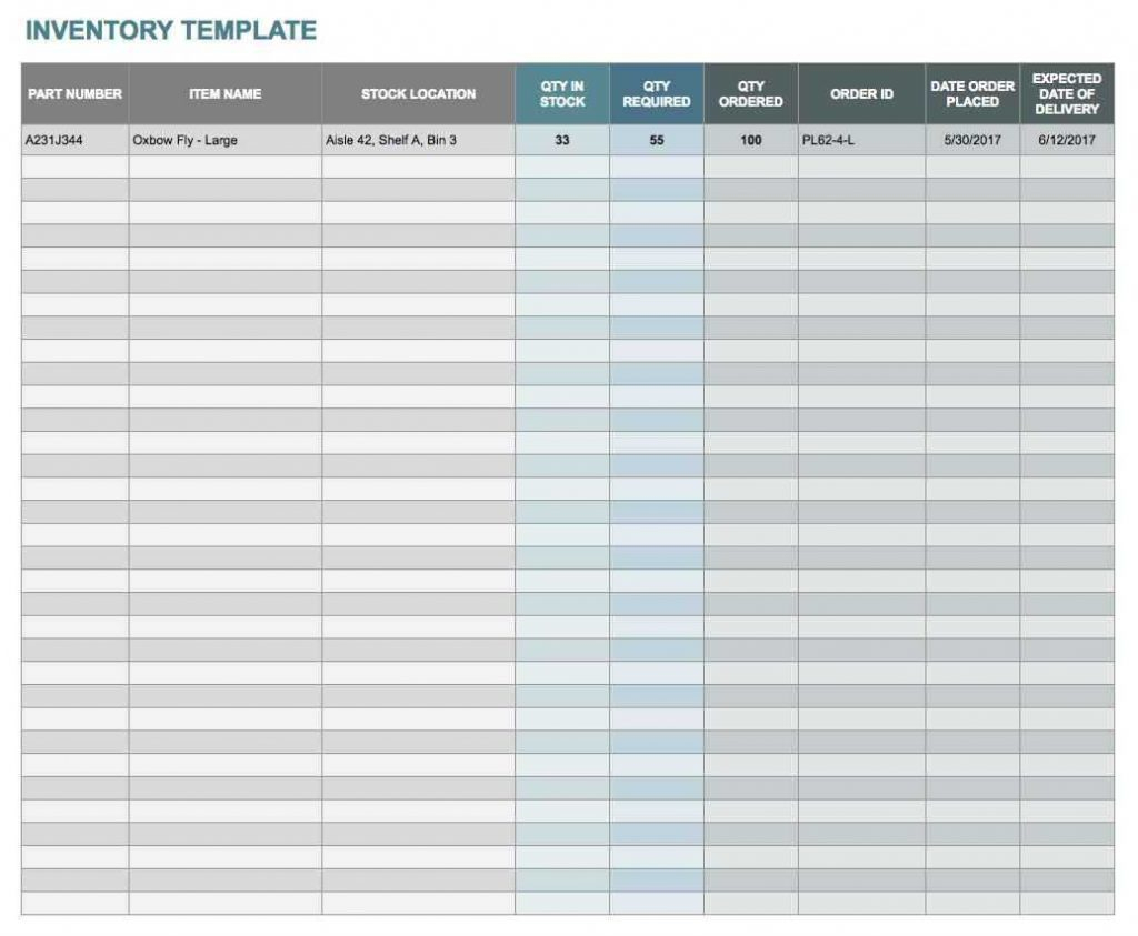 Smartsheet Inventory Template