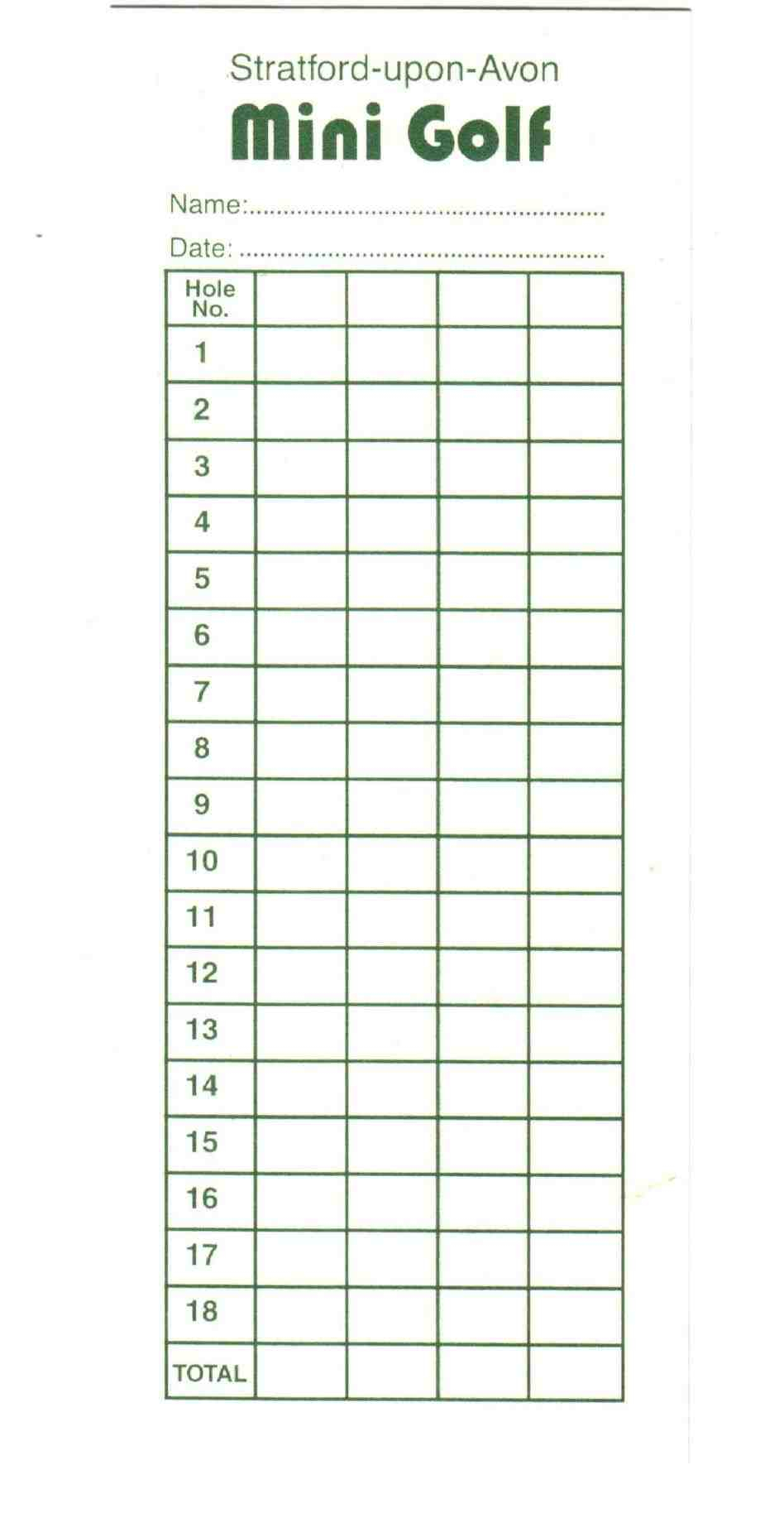 Free Golf League Excel Spreadsheet in Golf Scorecard Template Free