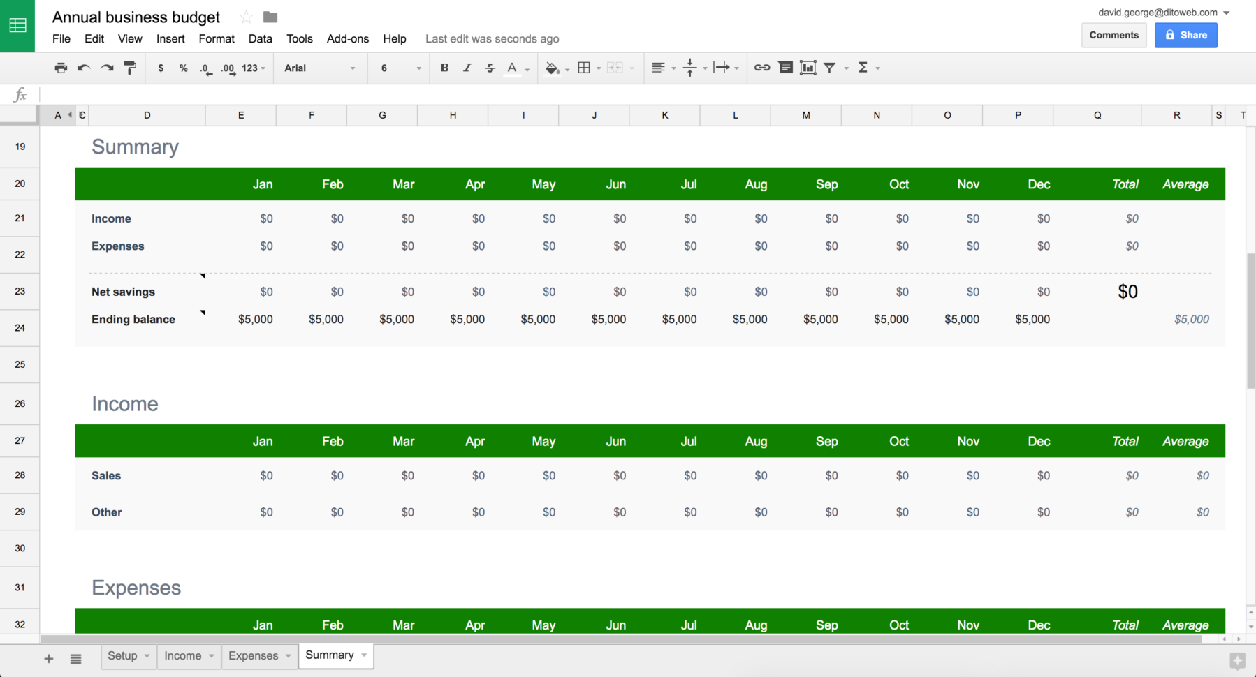 track expenses google sheets