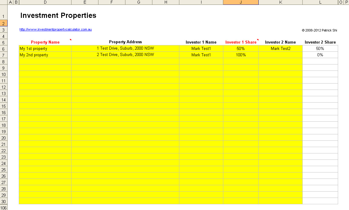 Free Investment Property Record Keeping Spreadsheet Pertaining To Rental Investment Property Record Keeping Spreadsheet