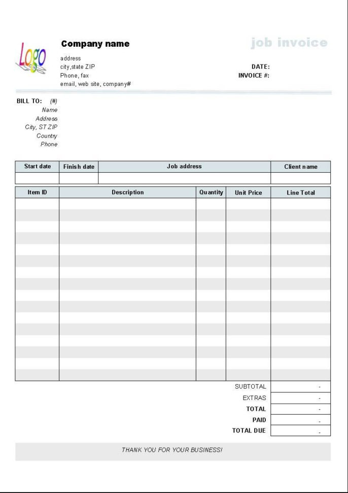 Free Invoice Spreadsheet Inside Free Invoice Templates And Free Invoice Templates To Fill In