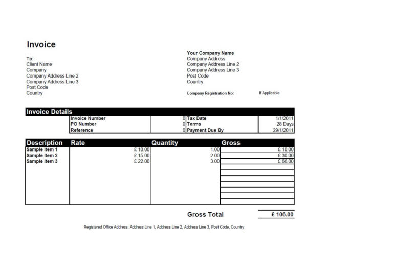 Free Invoice Spreadsheet — db-excel.com