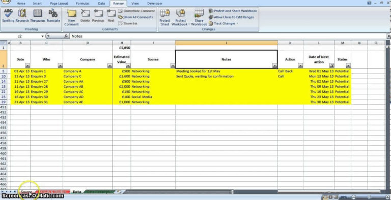 Free Lead Tracking Spreadsheet — db-excel.com