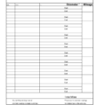 Free Mileage Log Spreadsheet Within Mileage Log Template Printable