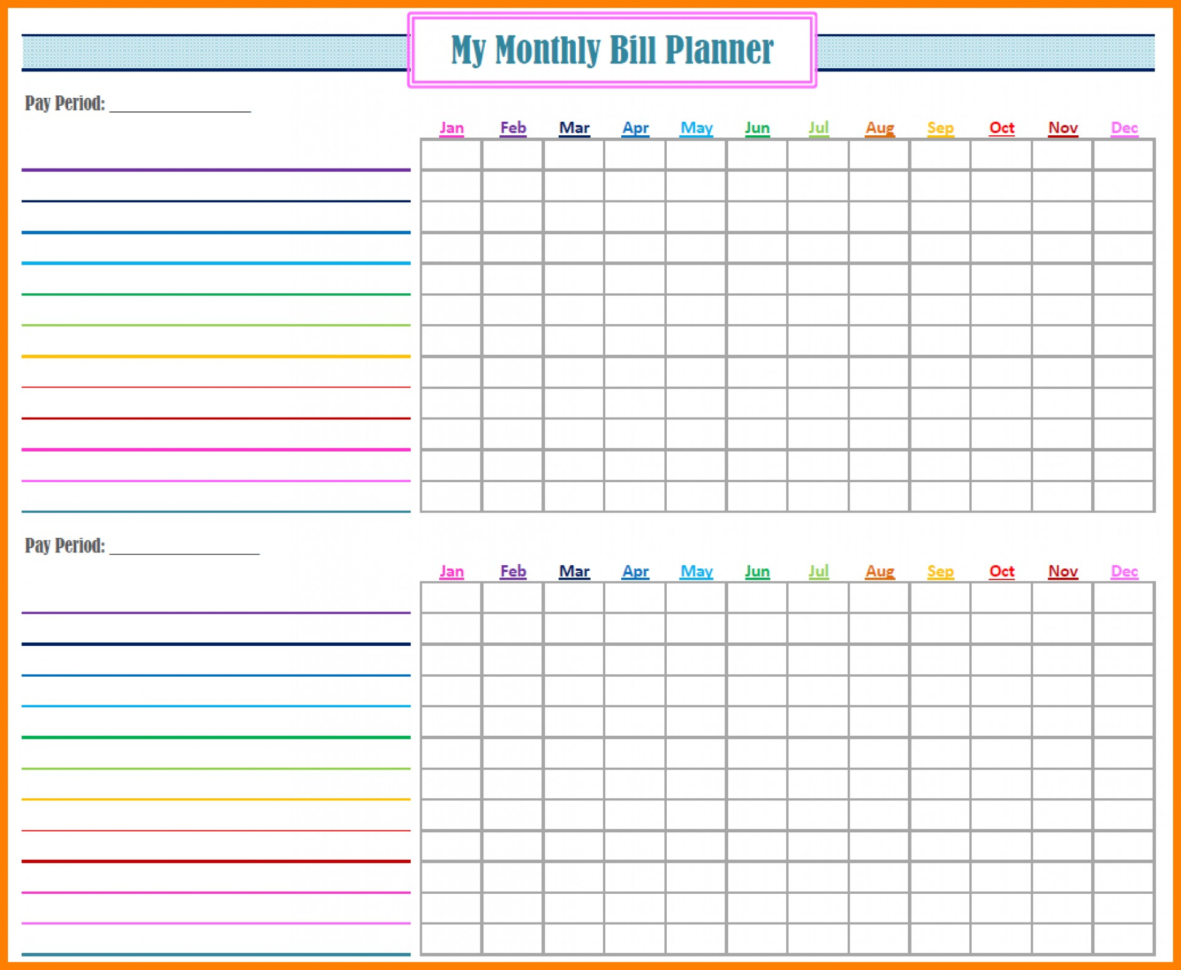 Free Monthly Bill Organizer Spreadsheet Inside 012 Monthly Bill Organizer Template Excel Free Trackinget Budget