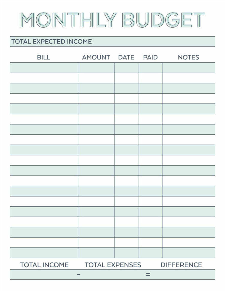 Free Monthly Budget Spreadsheet throughout Monthly Bill Spreadsheet