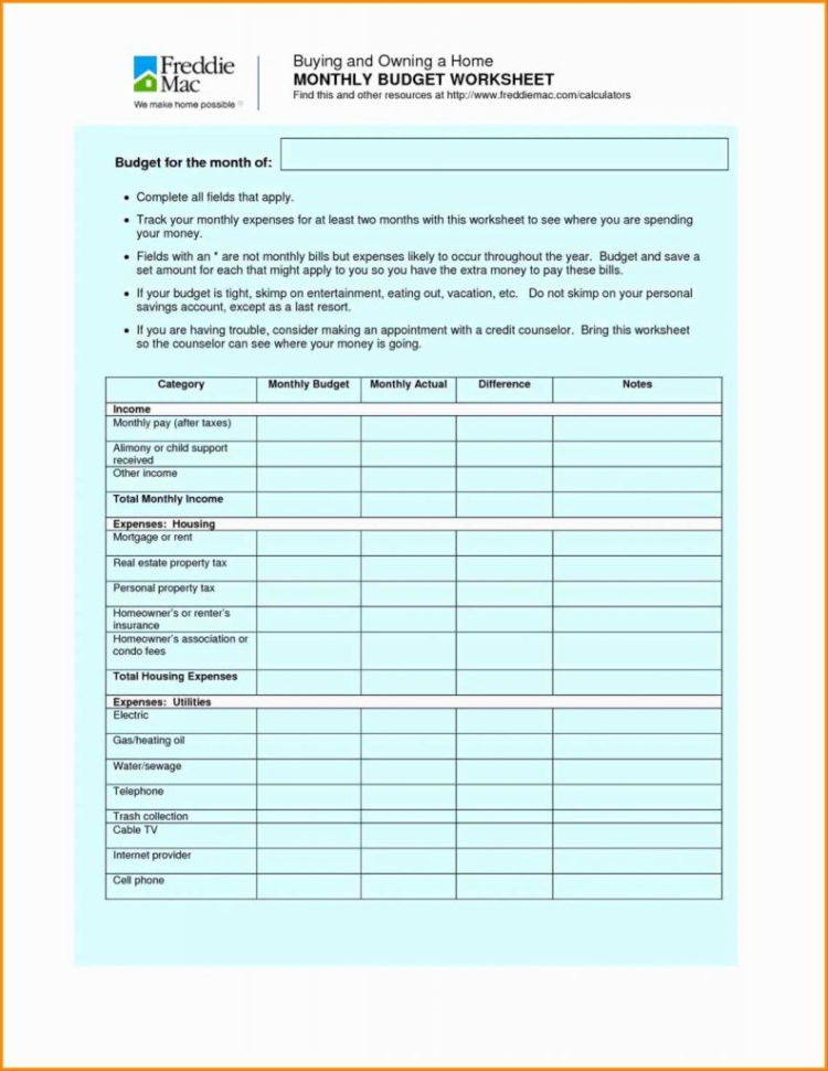 Free Online Budget Spreadsheet Throughout Bill Budget Template 6 Free Monthly Spreadsheet Excel Money