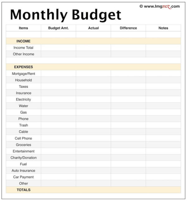 Free Printable Spreadsheet For Bills throughout Free Printable Budget ...