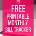 Free Printable Spreadsheet For Bills With Regard To Free Printable Bill Tracker: Manage Your Monthly Expenses