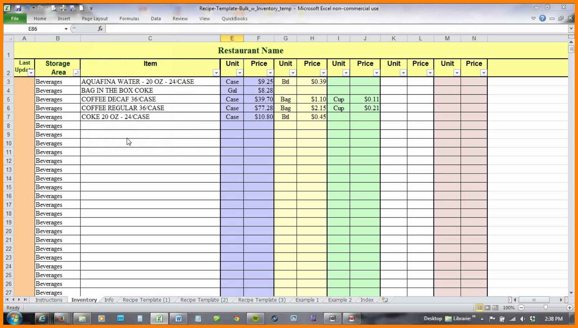 Recipe Costing Template Excel Free Bios Pics Hot Sex Picture 9613