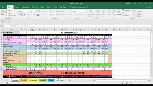 Free Staff Rota Spreadsheet inside Rota Spreadsheet Template Rota ...