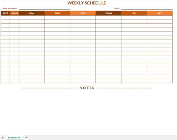 monthly rota template free