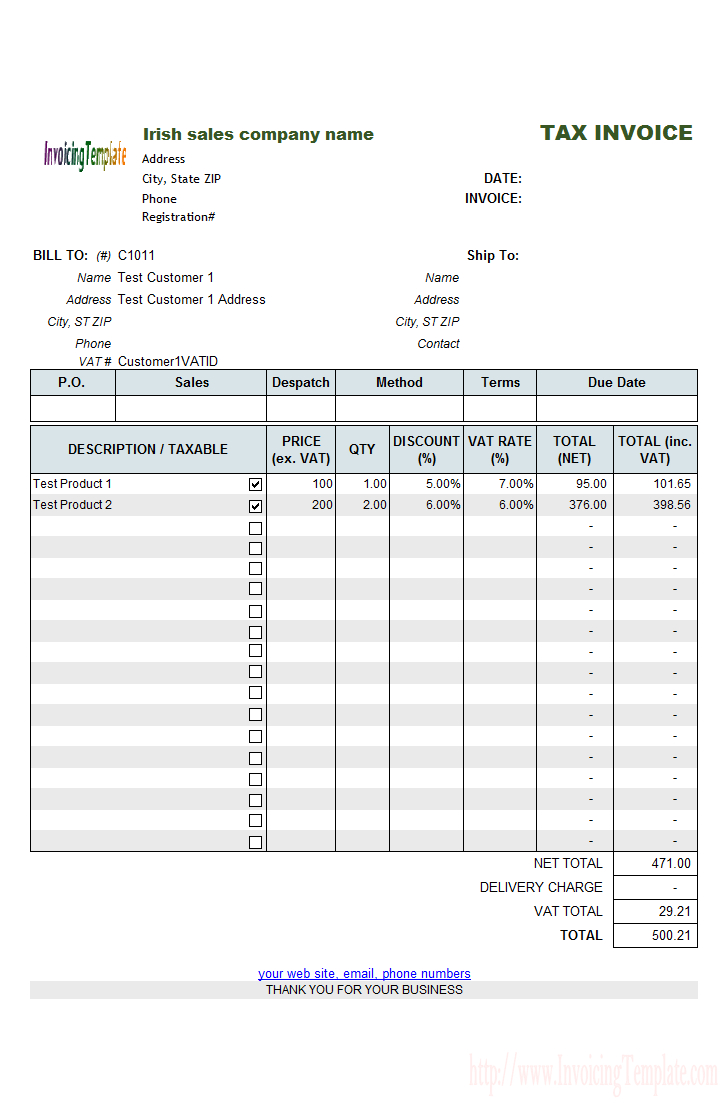 Free Vat Spreadsheet Template with Uk Vat Invoice Template Non