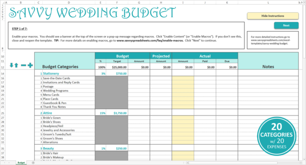 free wedding planning spreadsheet in wedding planning budget