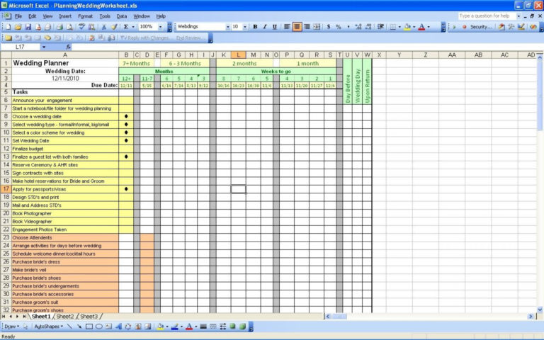 Free Wedding Planning Spreadsheet —