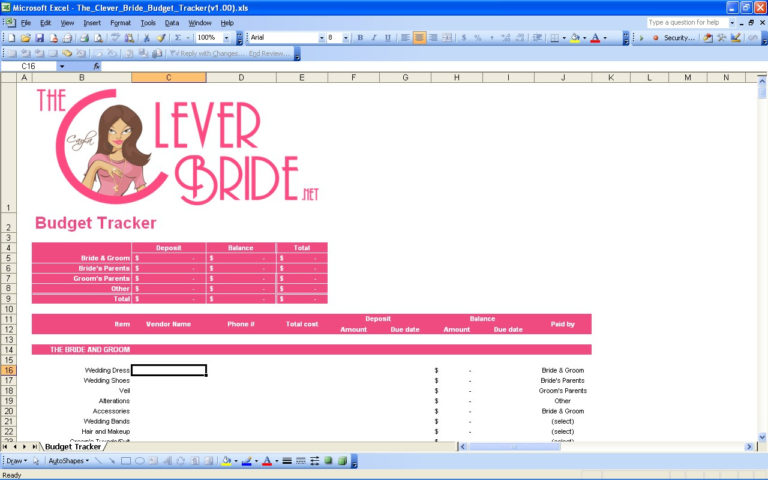 Free Wedding Planning Spreadsheet —