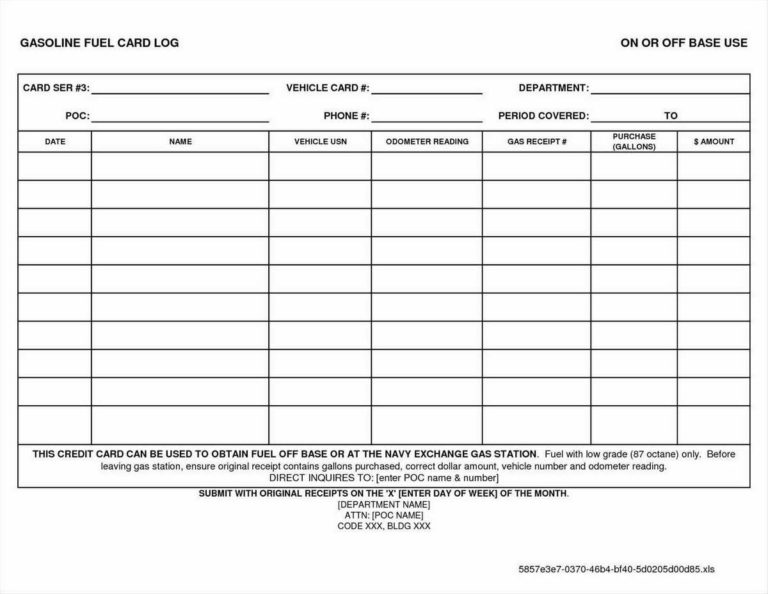 Fuel Expenses Spreadsheet —