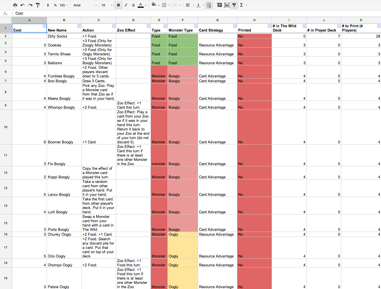 Game Design Spreadsheet With Excel And Google Docs Spreadsheet Tips For Game Designers  Ruby Cow