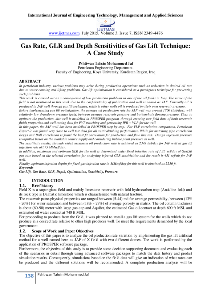 Gas Lift Design Spreadsheet Throughout Gaslift Unloading And Operating Simulation As Applied To Mandrel