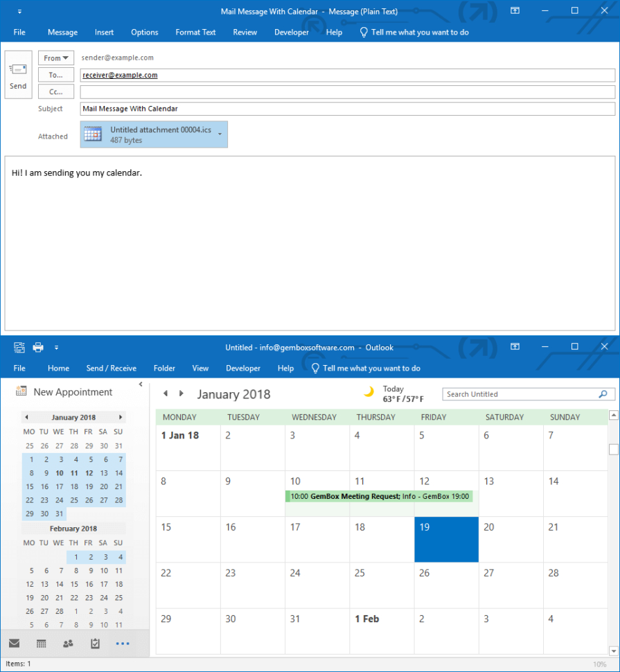 Gembox Spreadsheet Inside Add A Calendar To A Mail Message From C# / Vb Applications