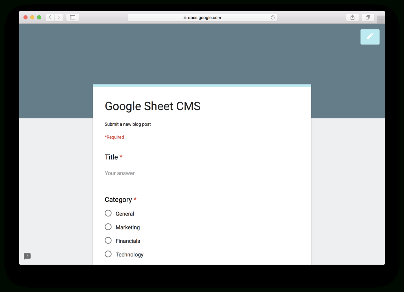 Generate Google Form From Spreadsheet In How To Use Google Sheets And Google Apps Script To Build Your Own Generate Google Form From Spreadsheet In How To Use Google Sheets And Google Apps Script To Build Your Own