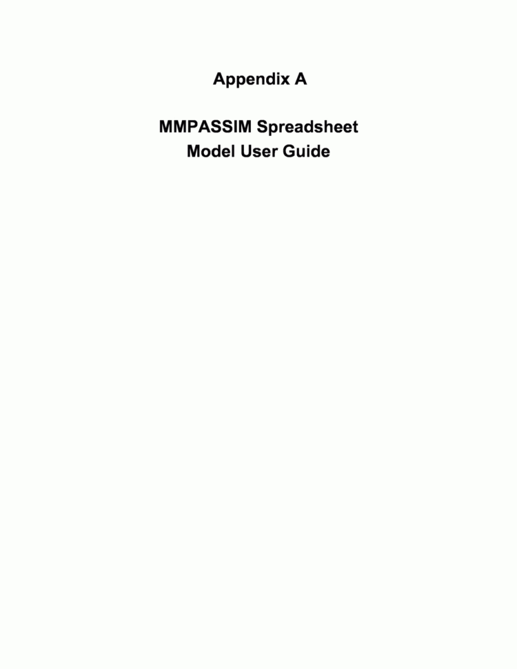 Generator Wattage Calculator Spreadsheet Within Appendix A Mmpassim Spreadsheet Model User's Guide  Technical