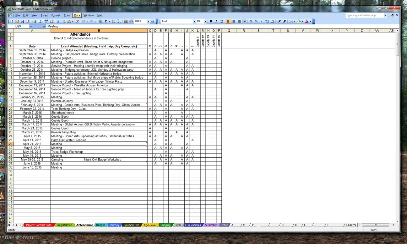 Girl Scout Spreadsheet Throughout Girl Scout Trax Spreadsheets : Girlscouts