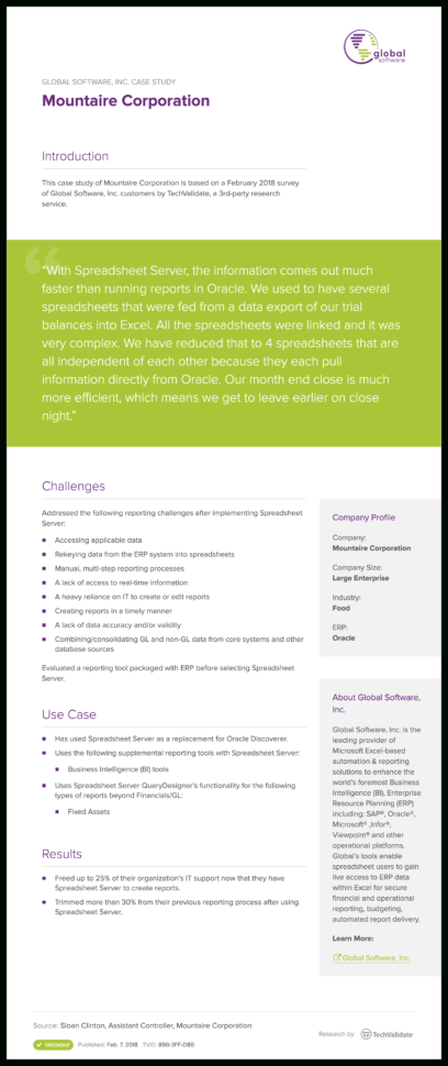 Global Software Spreadsheet Server Manual Regarding Insightsoftware Mountaire Corporation  Techvalidate